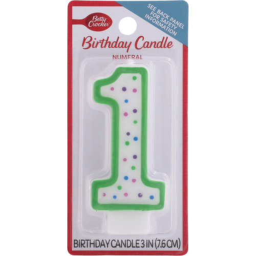 Betty Crocker Birthday Candle, Numeral 1, 3 Inch