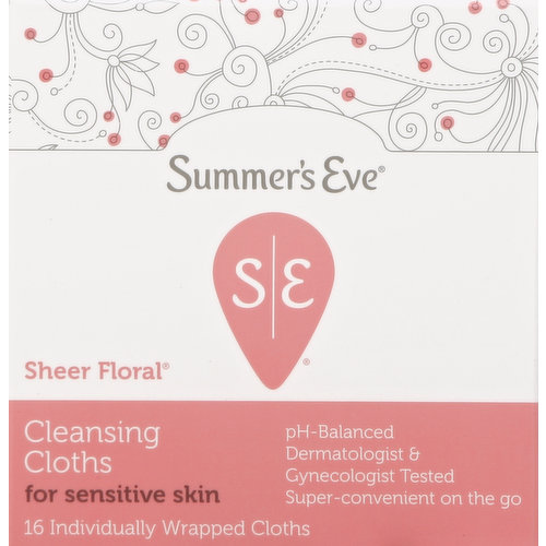 Summer's Eve Cleansing Cloths, Sheer Floral