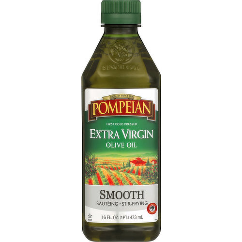 Pompeian Olive Oil, Extra Virgin, Smooth