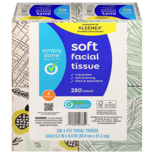 Simply Done Facial Tissue, Soft, 2-Ply