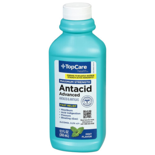 TopCare Antacid, Advanced, Maximum Strength, Mint Flavor