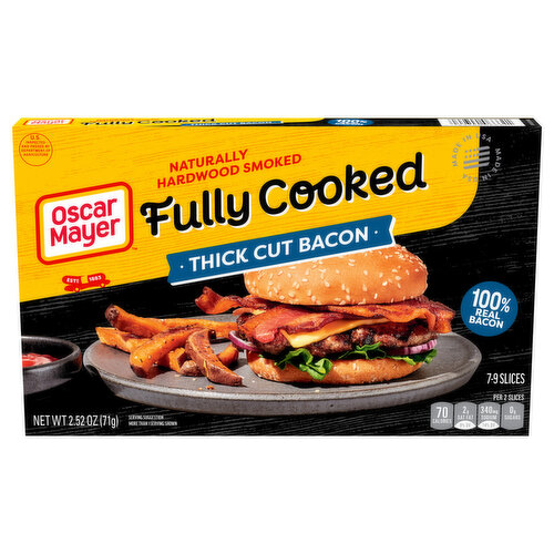 Oscar Mayer Bacon, Thick Cut, Naturally Hardwood Smoked, Fully Cooked