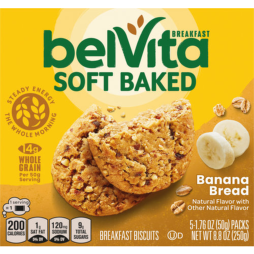 belVita Breakfast Biscuits, Banana Bread, Soft Baked