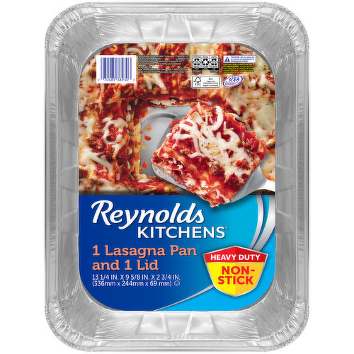Reynolds Kitchens 13-1/4 in. x 9-5/8 in. x 2-3/4 in. Heavy Duty Non-Stick Lasagna Pan and Lid