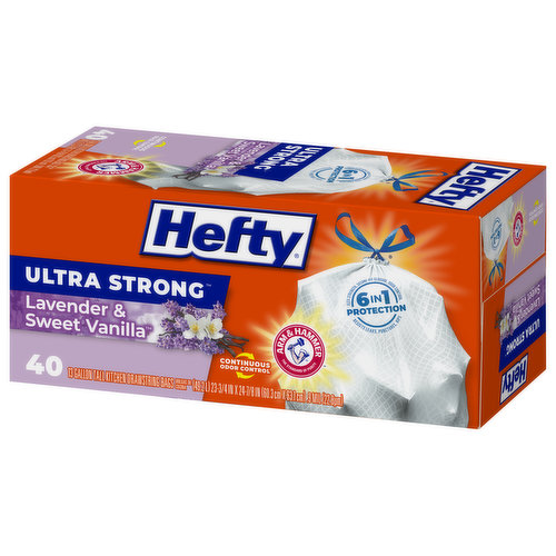 Hefty 13-Gallons Lavender Vanilla White Plastic Can Drawstring