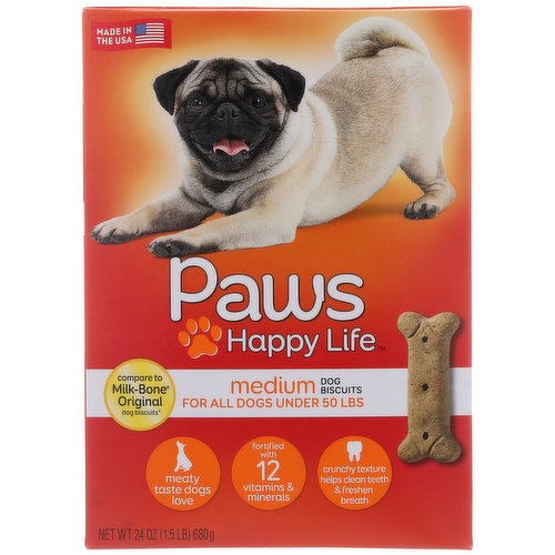 Paws Happy Life Medium Dog Biscuits For All Dogs Under 50 Lbs