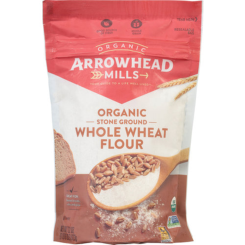 Arrowhead Mills Whole Wheat Flour, Organic, Stone Ground