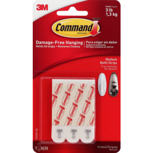 Command Refill Strips, Medium