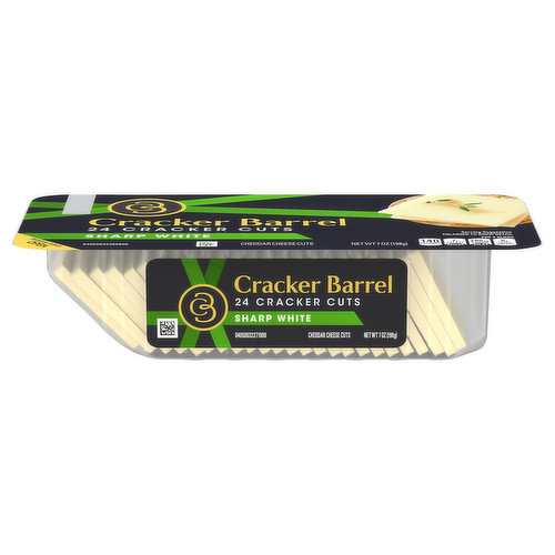 Cracker Barrel Cheddar Cheese Cuts, Sharp White, Cracker Cuts