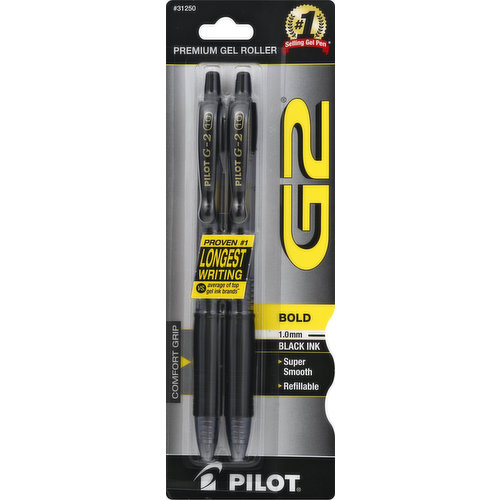 Pilot Gel Pens, Black Ink, Bold, 1.0 mm