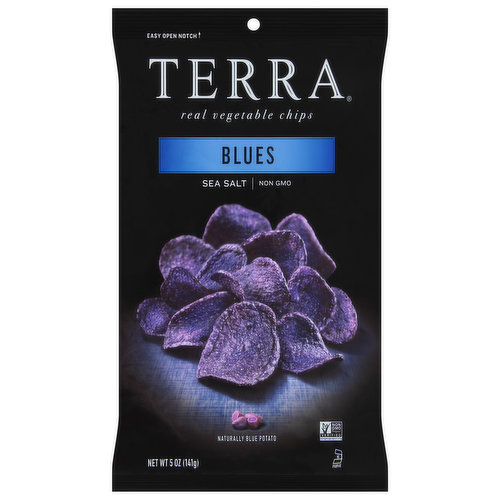 Terra Vegetable Chips, Real, Blues, Sea Salt