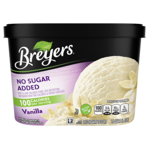 Breyers Frozen Dairy Dessert, No Sugar Added, Vanilla