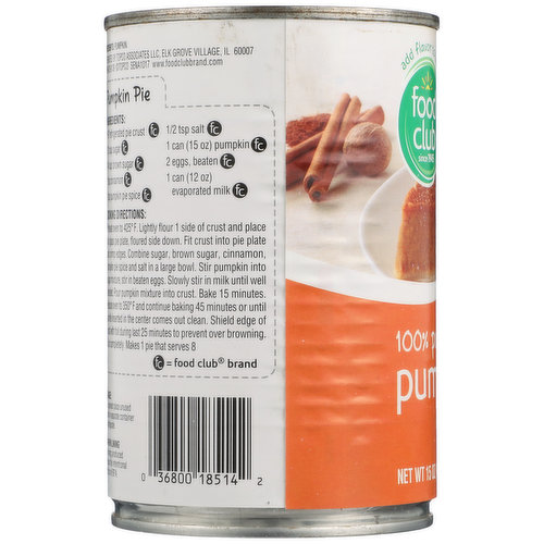 Food Club 100% Pure Pumpkin