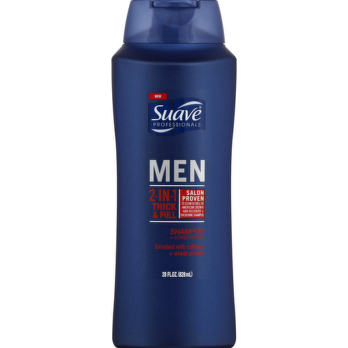 Suave Shampoo + Conditioner, 2-in-1, Thick & Full