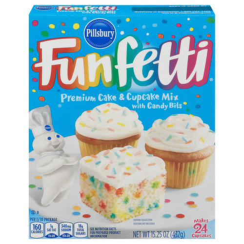 Pillsbury Cake & Cupcake Mix, Premium, with Candy Bits