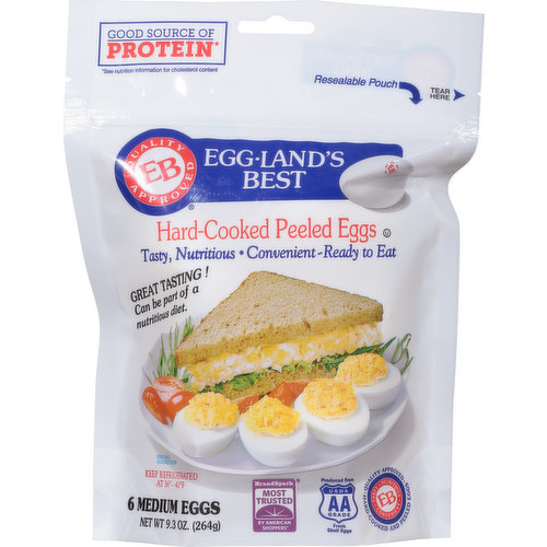 Eggland's Best Peeled Eggs, Hard-Cooked, Medium