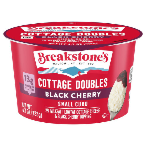 Breakstone's Cottage Doubles, Lowfat, Small Curd, 2% Milkfat, Black Cherry