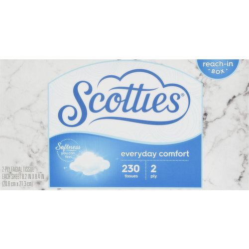 Scotties Facial Tissue, Everyday Comfort, 2-Ply