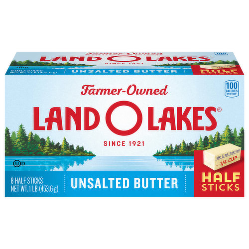 Land O Lakes Butter, Unsalted, Half Sticks