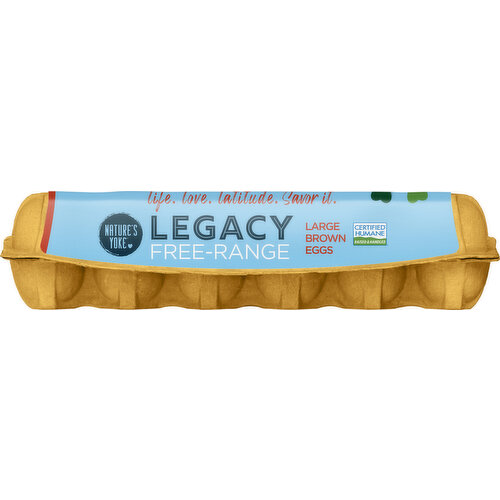 Nature's Yoke Legacy Free-Range Brown Eggs, Large, 12 count, 24 oz
