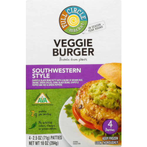 Full Circle Market Veggie Burger, Southwestern Style
