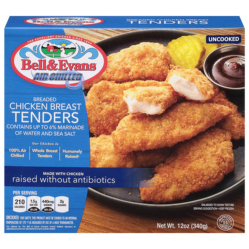 Bell & Evans Chicken Breast Tenders, Breaded, Uncooked