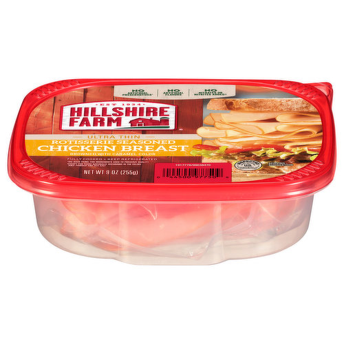 Hillshire Farm Hillshire Farm Ultra Thin Sliced Rotisserie Seasoned Chicken Breast Sandwich Meat, 9 oz