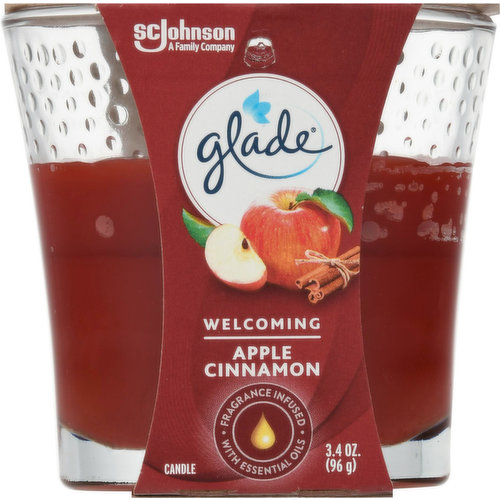 Glade Candle, Apple, Cinnamon, Welcoming