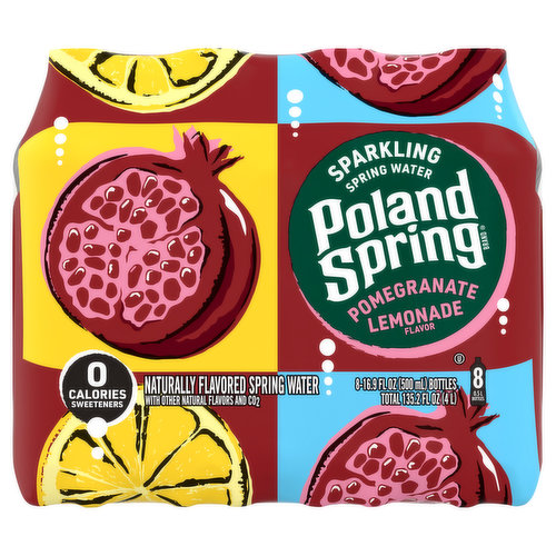 Poland Spring Spring Water, Sparkling, Pomegranate Lemonade Flavor