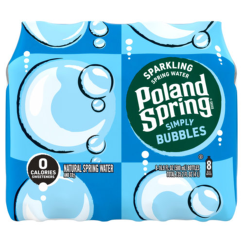 Poland Spring Spring Water, Sparkling, Simply Bubbles