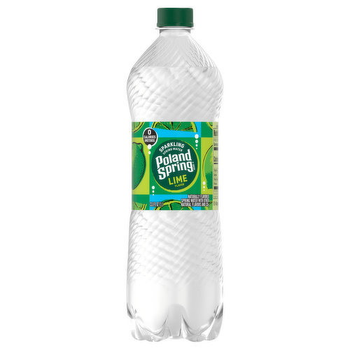 Poland Spring Spring Water, Sparkling, Lime Flavor