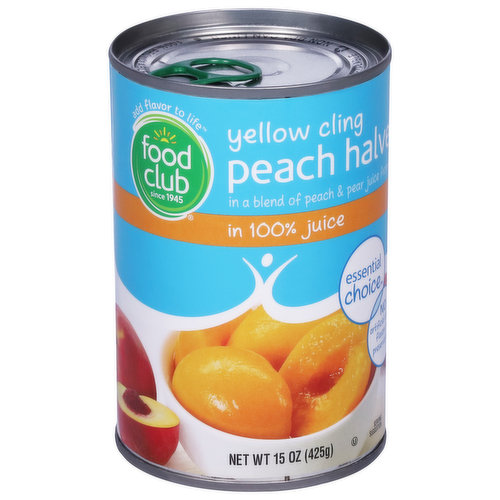 Food Club Peach Halves, Yellow Cling