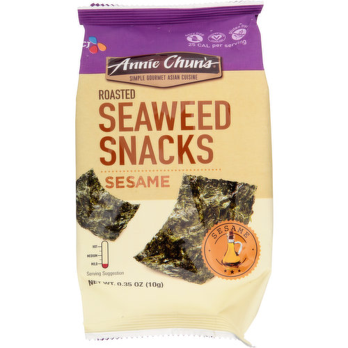 Annie Chun's Seaweed Snacks, Sesame, Roasted, Mild