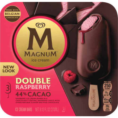 Magnum Ice Cream Bars, Double Raspberry, 3 Pack