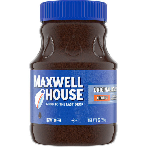 Good to the last drop. Maxwell House instant coffee is rich and full-flavored-a true American classic. Our coffee is packaged in a lightweight, easy-to-open jar that closes tightly to help maintain freshness. Trusted by Generations of coffee drinkers. Classic & rich our signature roast. The perfect balance of strength & flavor.