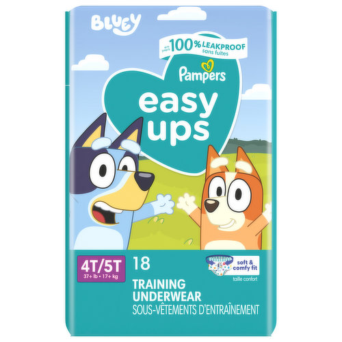 Pampers Training Underwear, Bluey, 4T-5T (37+ lb), Jumbo Pack