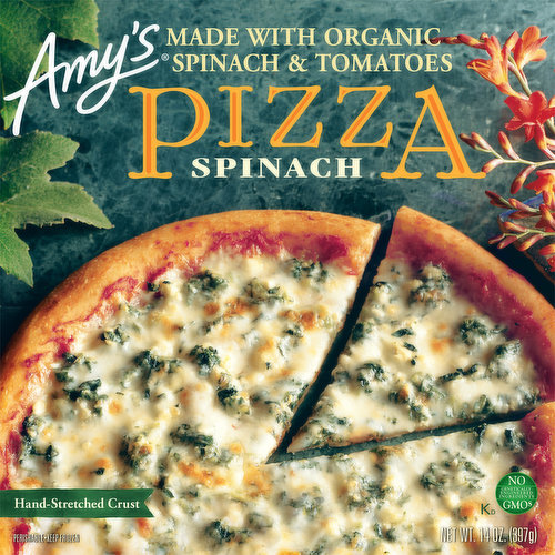 Amy's Pizza, Hand-Stretched Crust, Spinach