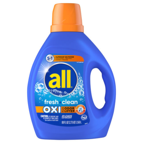 All Detergent, Oxi Plus Odor Lifter, Fresh Clean, 5 in 1