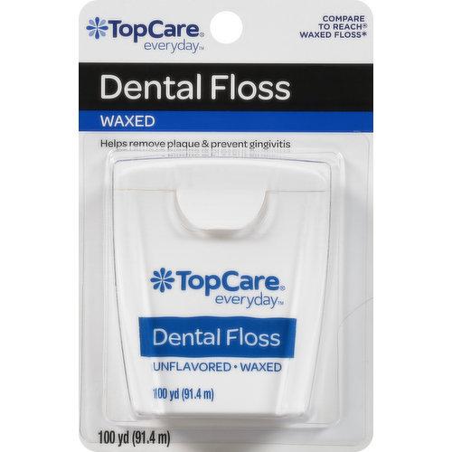 TopCare Dental Floss, Unflavored, Waxed