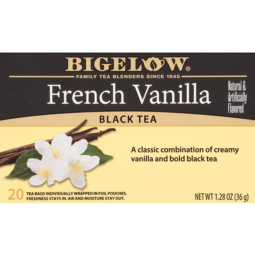 Bigelow Black Tea, French Vanilla, Tea Bags