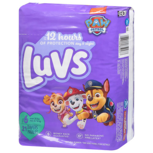 Luvs Diapers, Paw Patrol, Size 6 (Over 35 lbs), Jumbo Pack - King Kullen