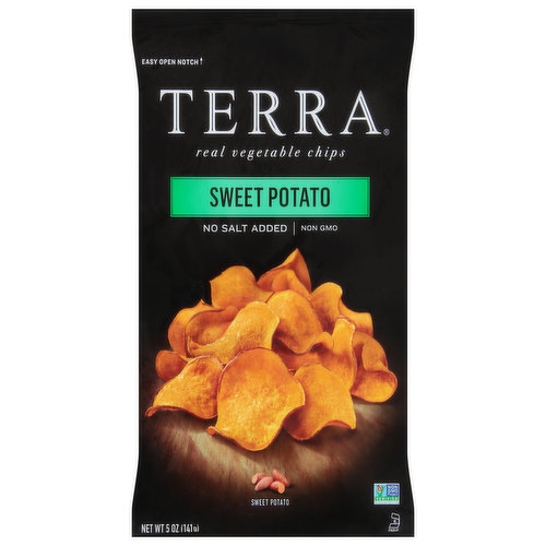 Terra Vegetable Chips, Real, Sweet Potato, No Salt Added