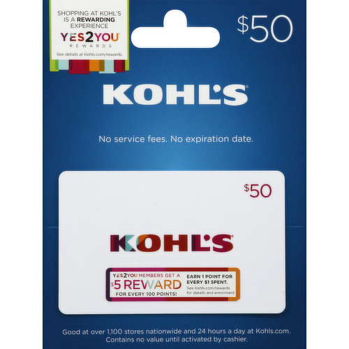 Kohl's Gift Card, $50