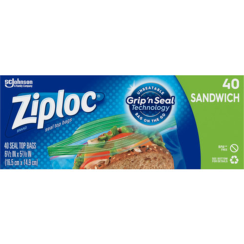 Ziploc Seal Top Bags, Sandwich