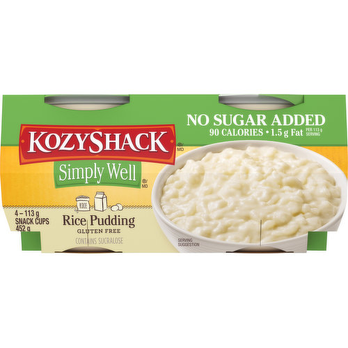 Kozy Shack Rice Pudding, No Sugar Added