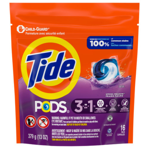 Tide Detergent, Spring Meadow, Pods, 3 in 1