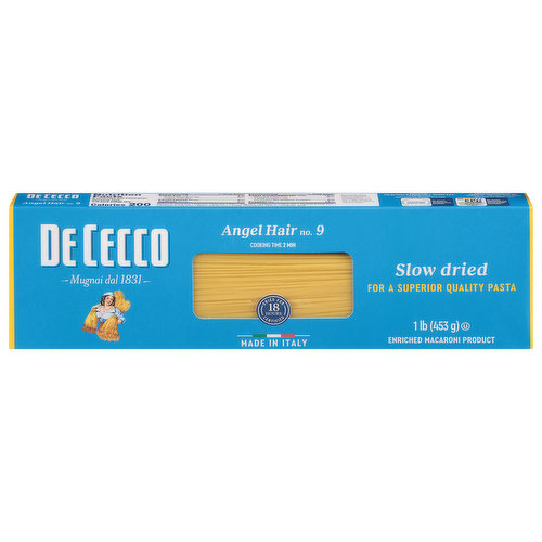 De Cecco Angel Hair, No. 9, Slow Dried