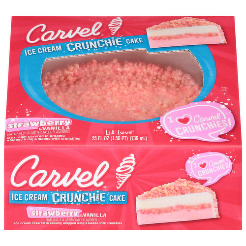 Carvel Ice Cream Cake, Strawberry & Vanilla, Crunchie