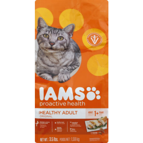 IAMS Cat Nutrition, Premium, Healthy Adult, with Chicken, Adult (1+ Years)
