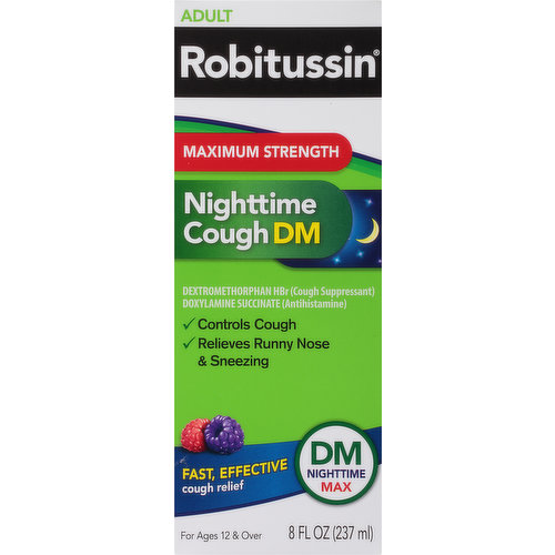 Robitussin Nighttime Cough DM, Maximum Strength, Adult
